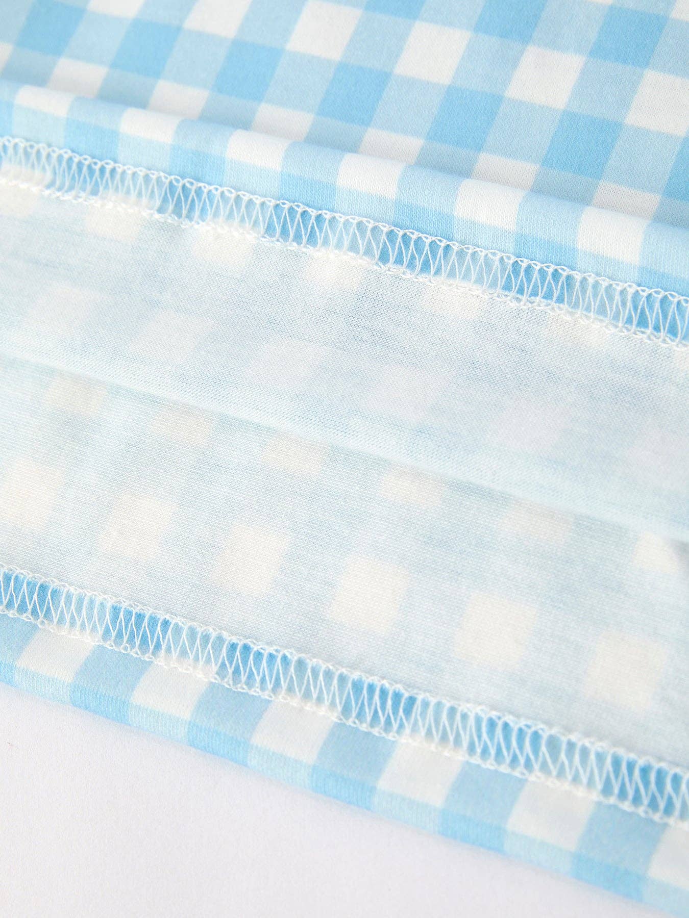 Blue Gingham Embroidered Pumpkin Dress