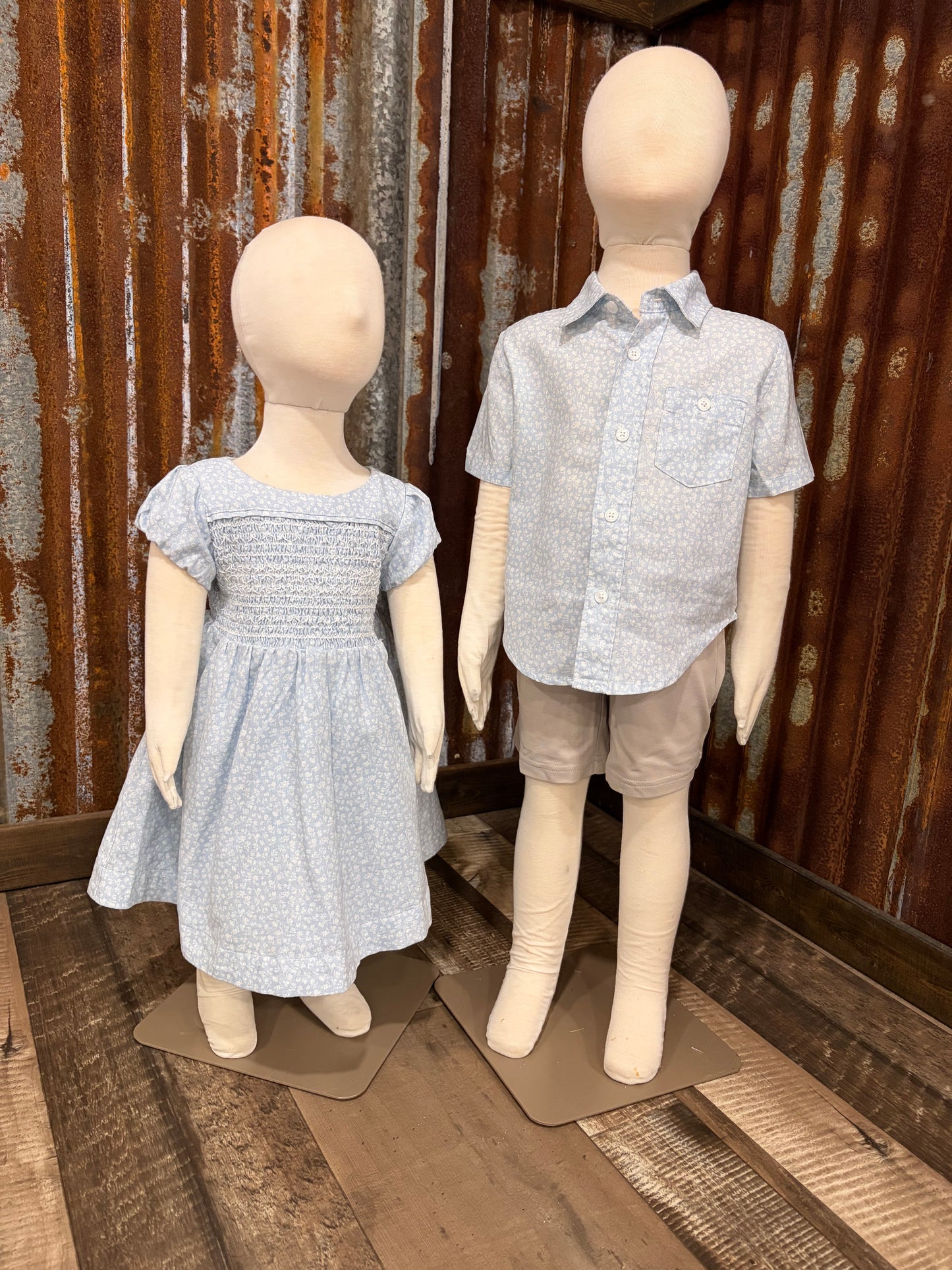 Baby Blues Short Sleeve Button Up