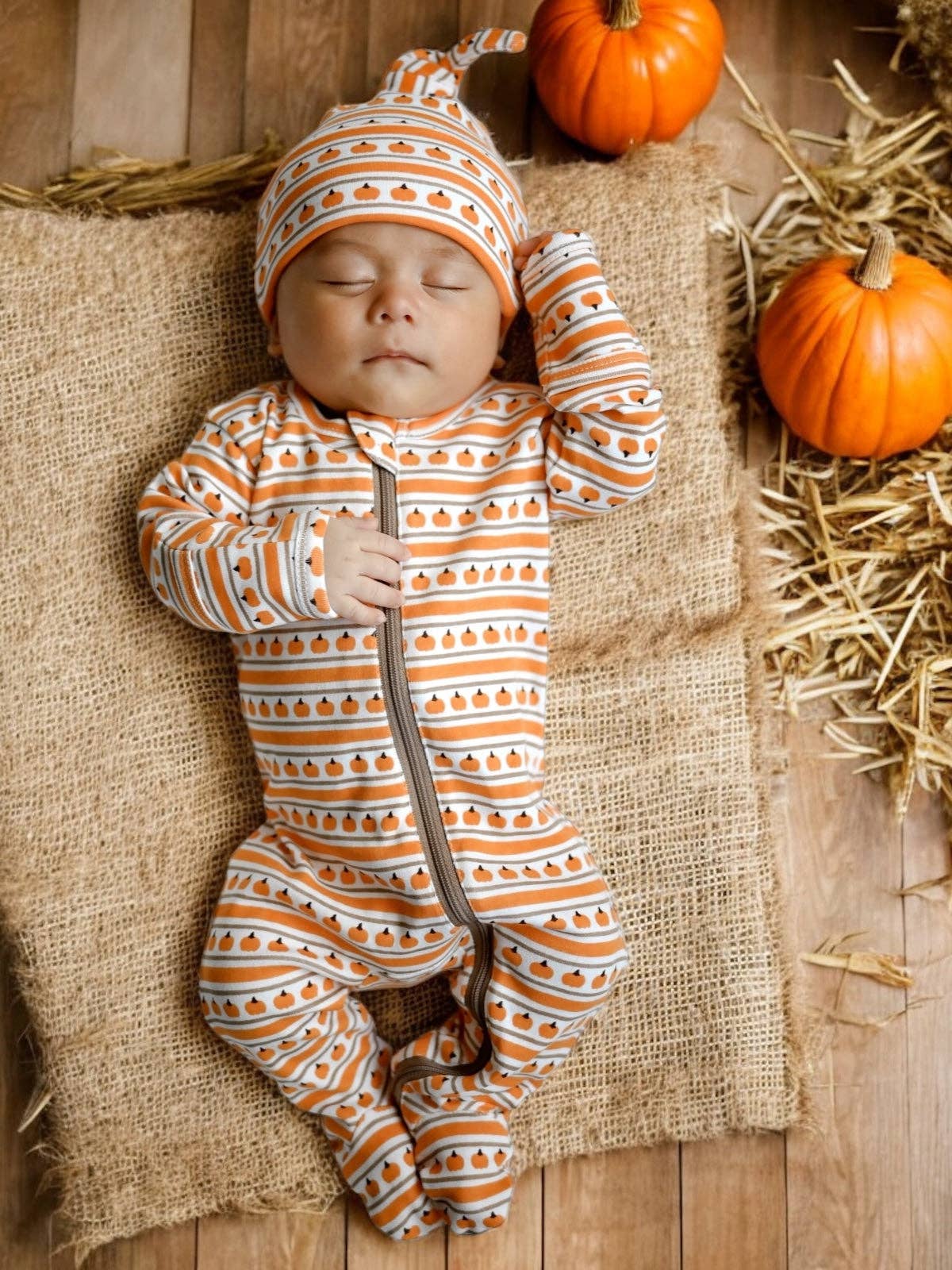Pumpkin Stripe Zip Sleeper