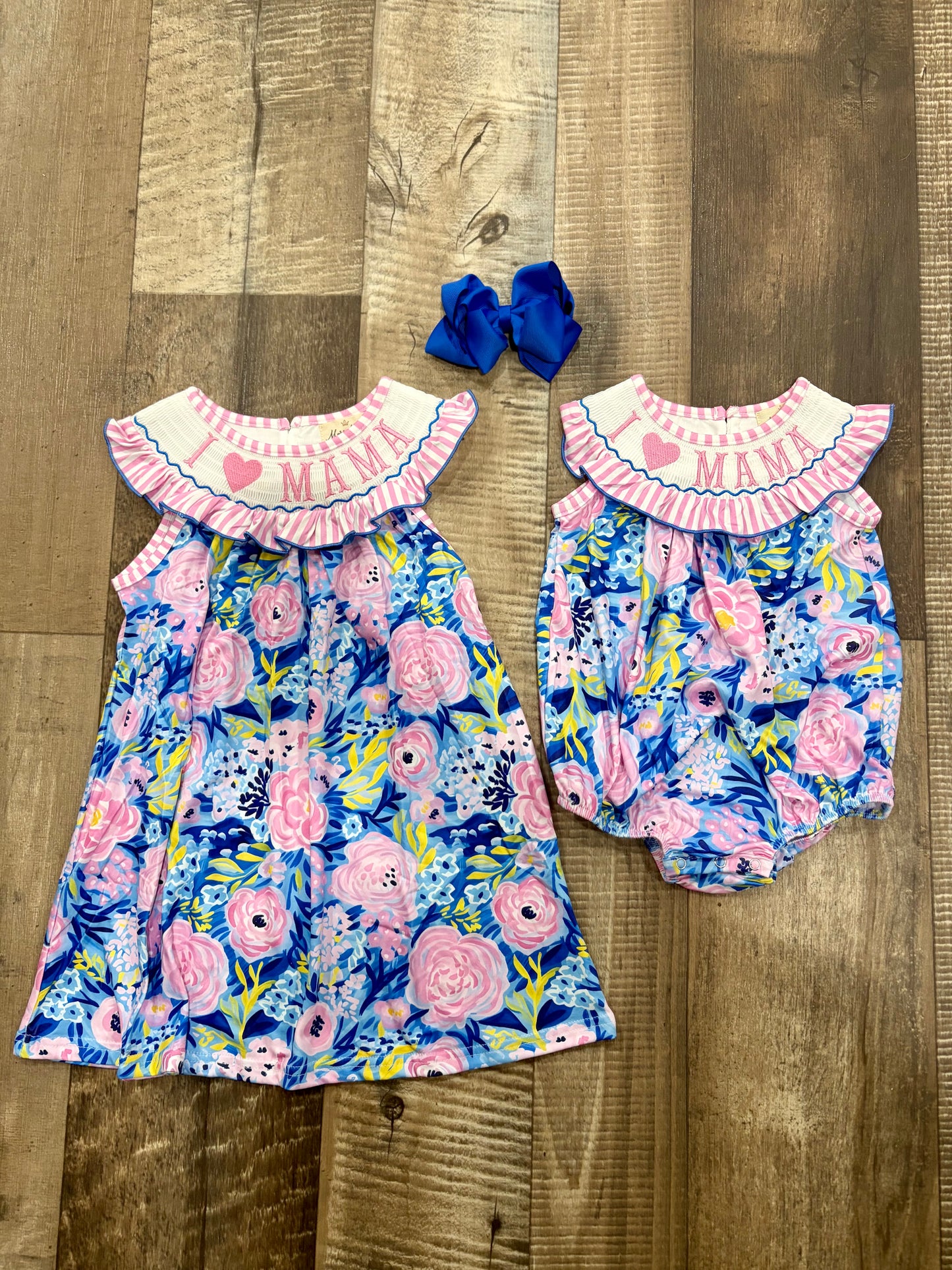 I Love Mama Matching Bow