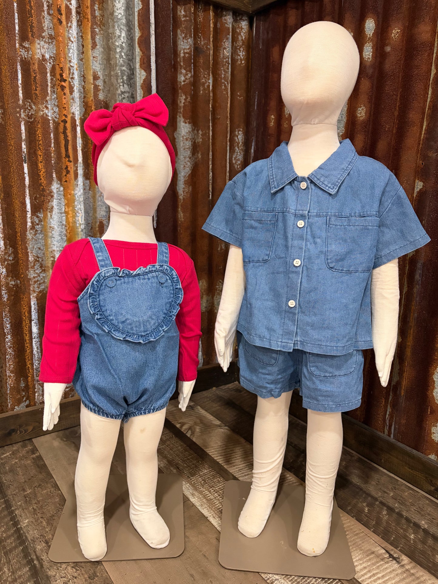 Full of Love Denim Romper