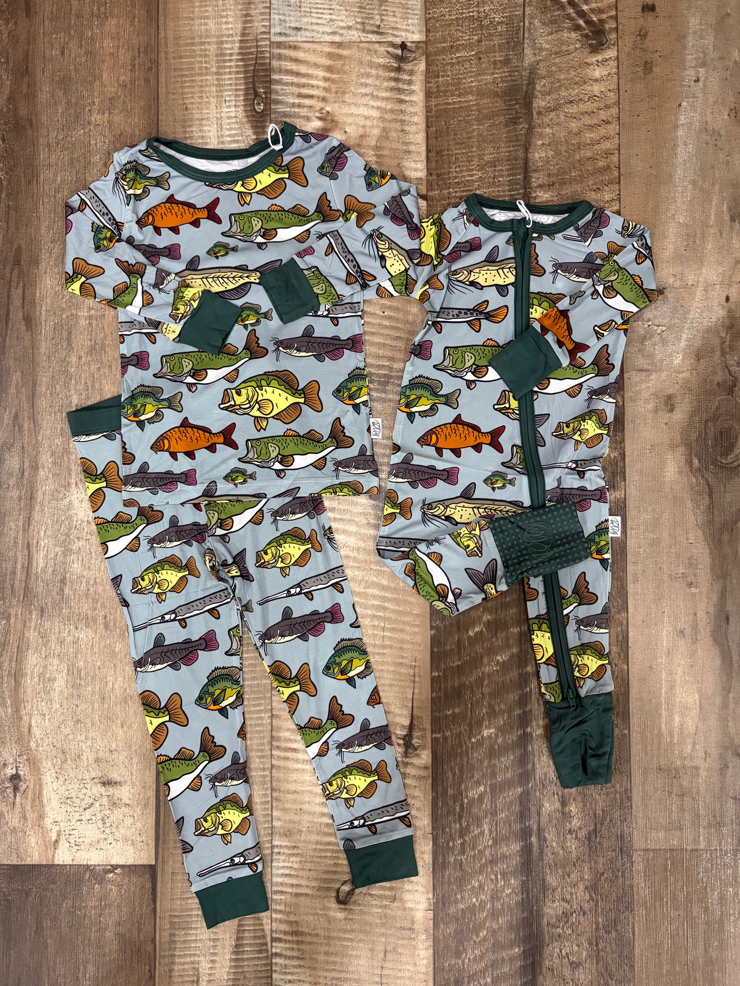 Freshwater Fishies Bamboo Onesie