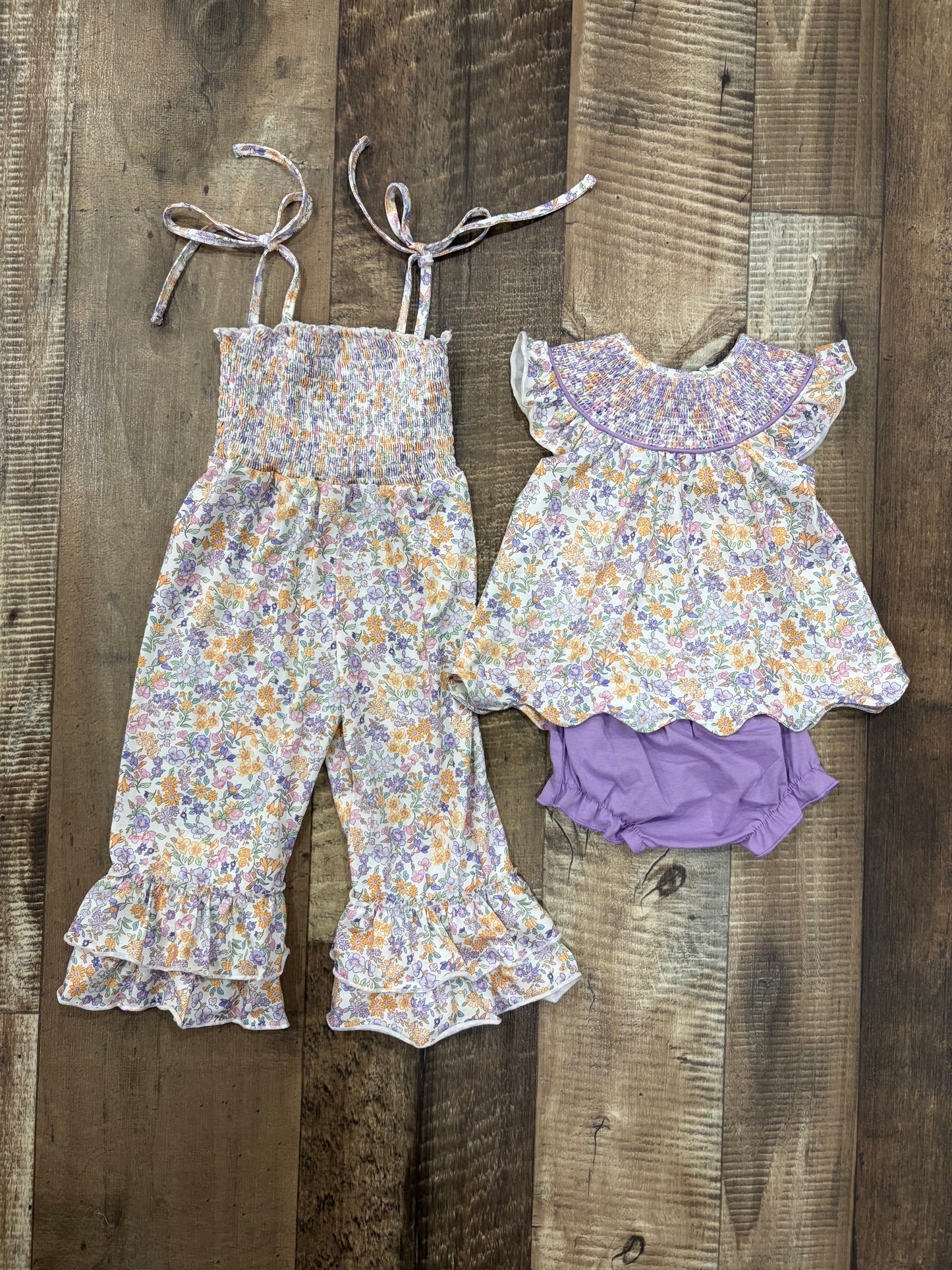 Violet Garden Smocked Romper