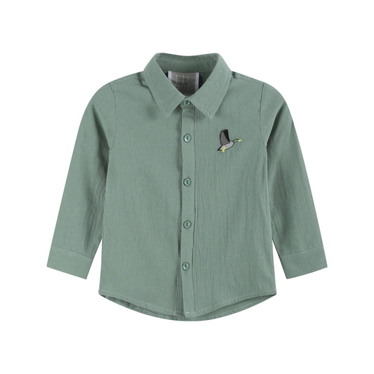 Sage Green Mallard Long Sleeve Polo