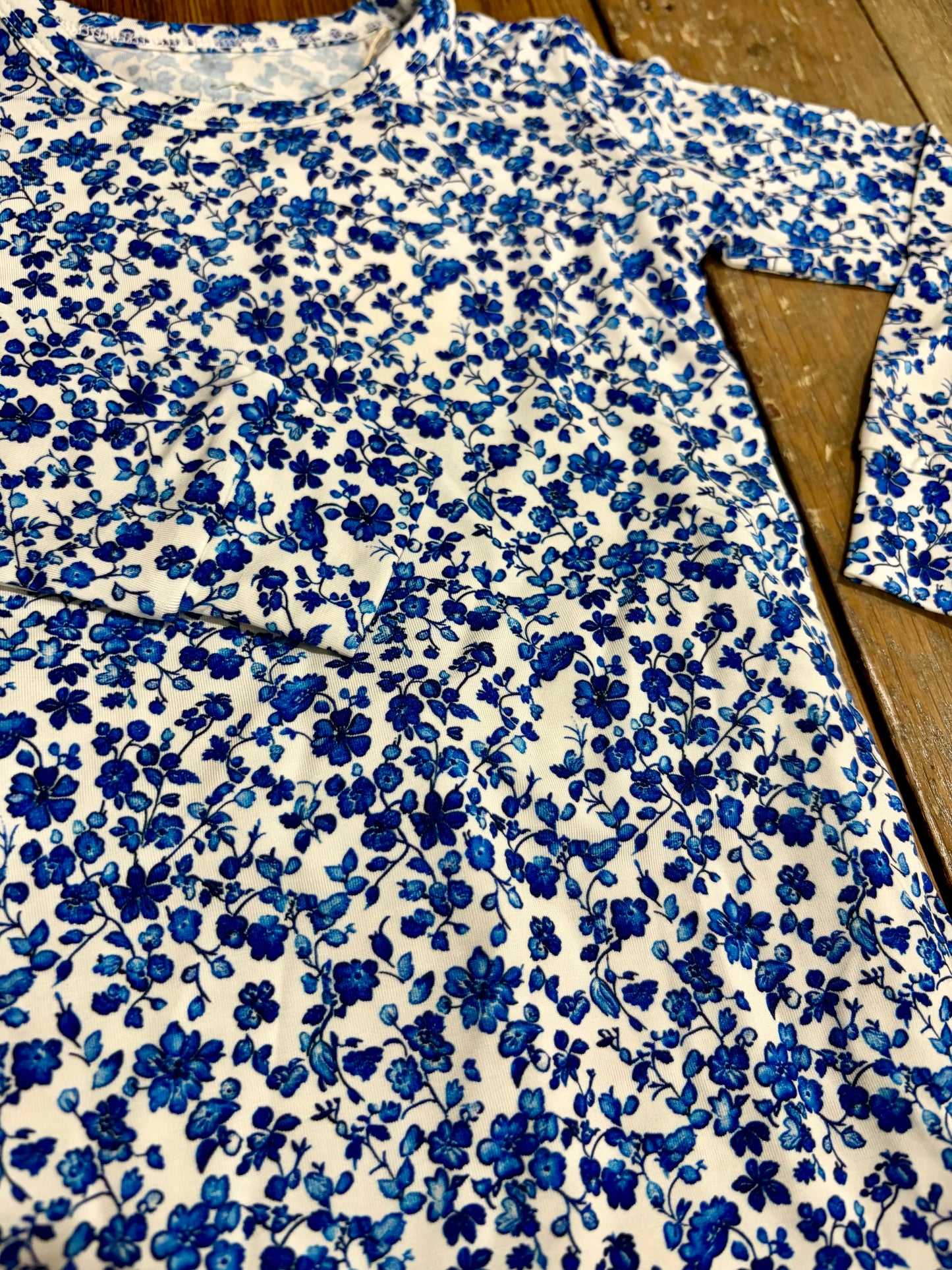 Blue Floral Bamboo Pajamas
