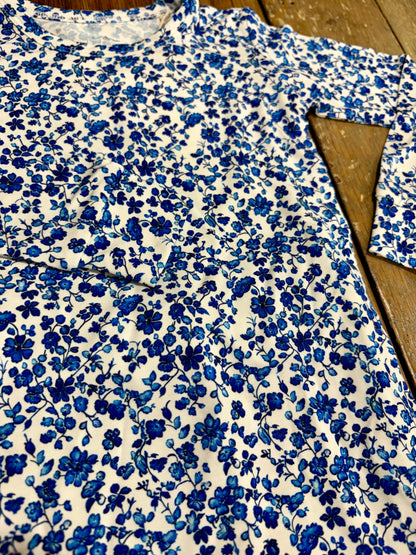 Blue Floral Bamboo Pajamas