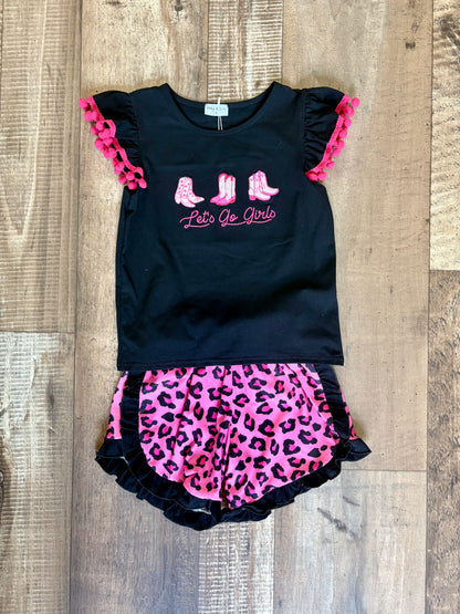 Let’s Go Girls! Leopard Shorts Set