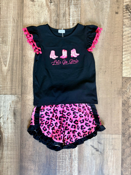 Let’s Go Girls! Leopard Shorts Set