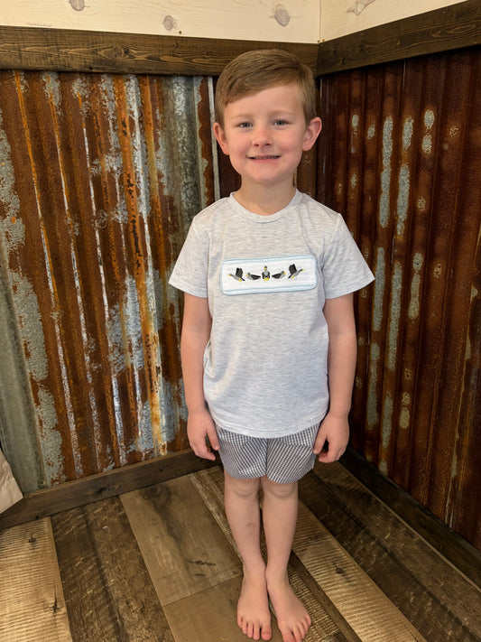 Light Gray Mallard Smocked Set