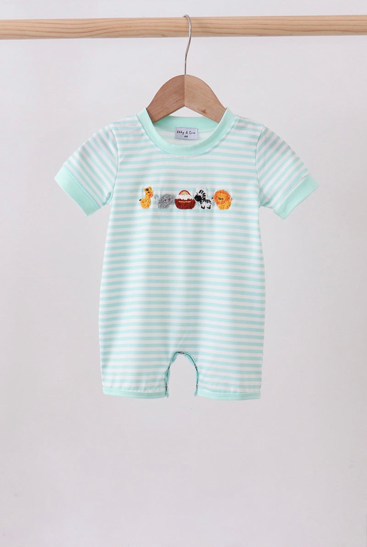 Noah’s Ark French Knot Boys Romper