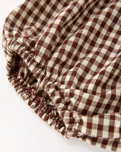 Brown Gingham Bloomer Set
