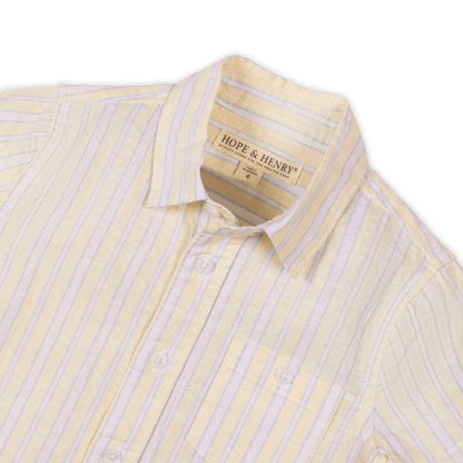 Sunshine Striped Short Sleeve Button Up