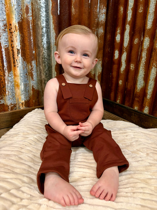 Cinnamon Brown Boys Overalls