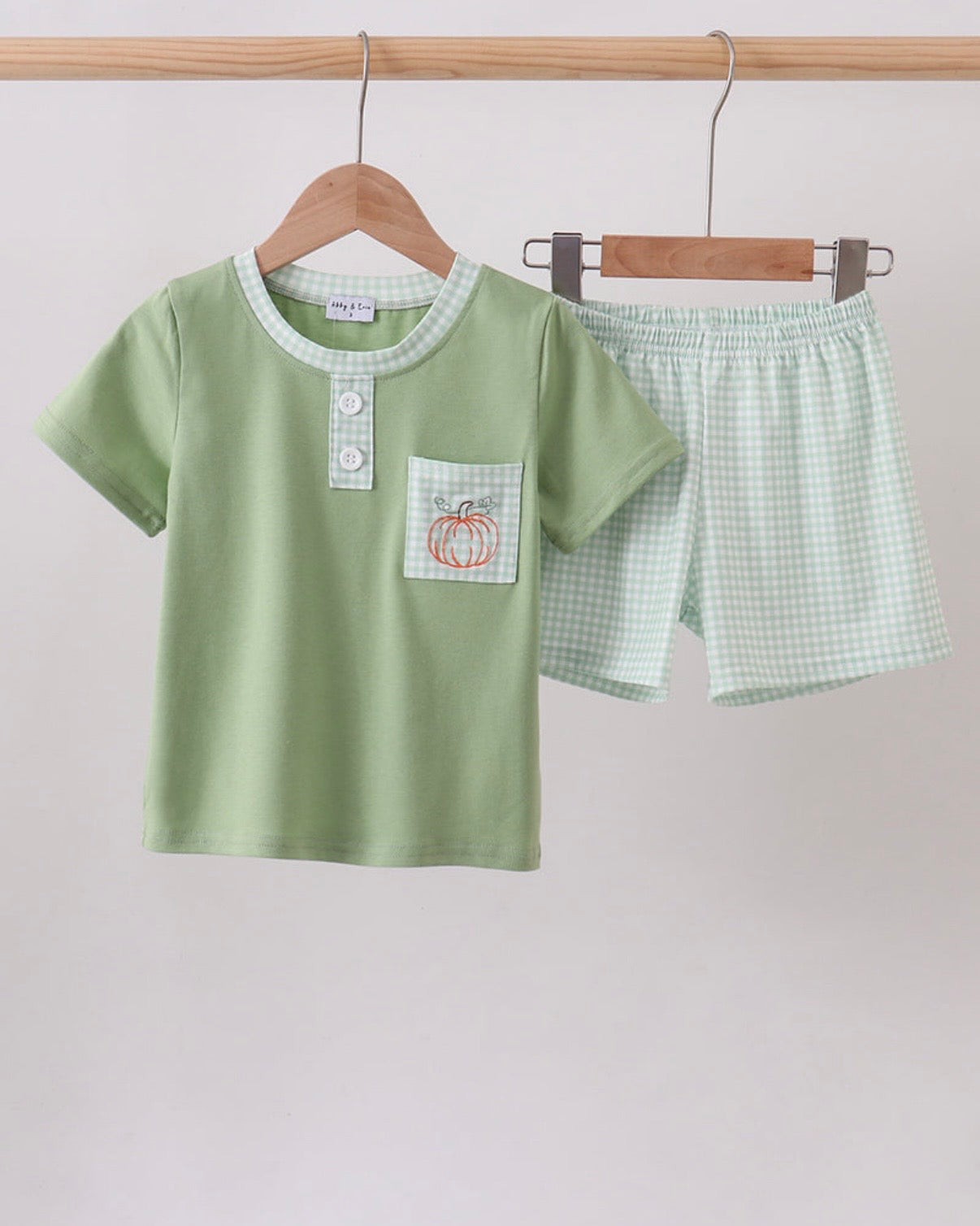 Sage Pumpkin Embroidered Set