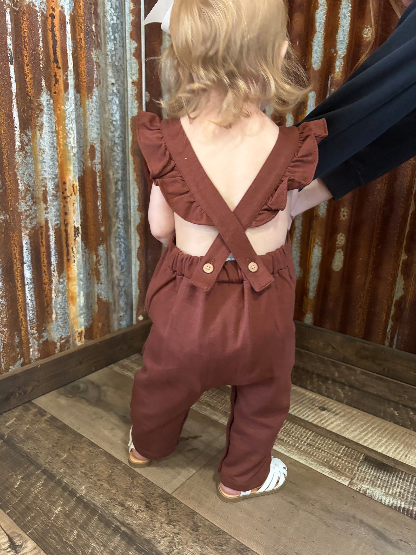 Cinnamon Brown Girls Overalls