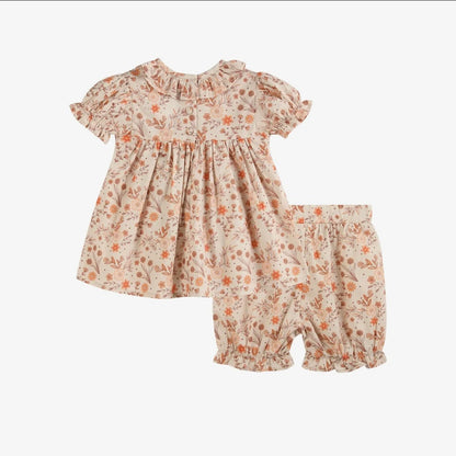 Fall Floral Smocked Bloomer Set