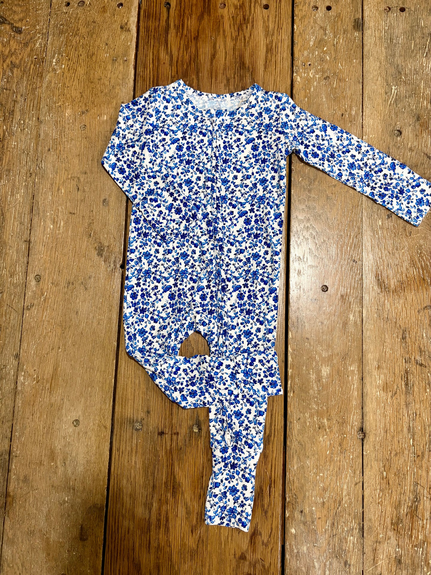 Blue Floral Bamboo Pajamas