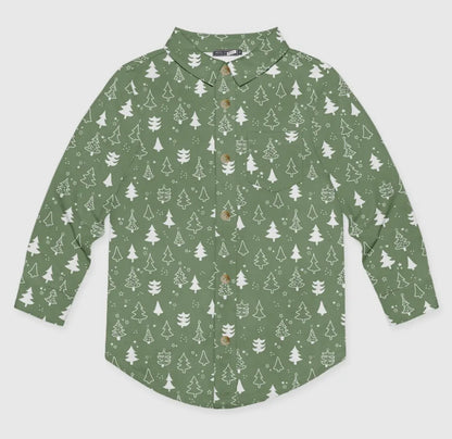 Christmas Tree Long Sleeve Polo
