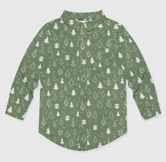 Christmas Tree Long Sleeve Polo