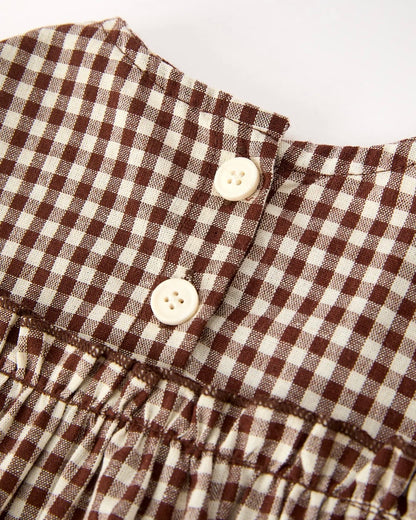 Brown Gingham Bloomer Set