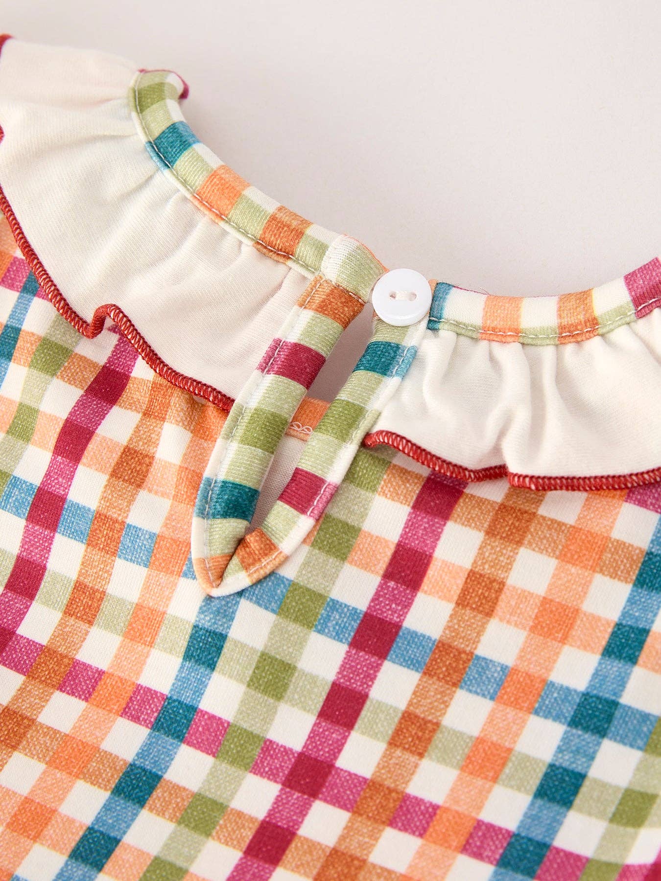 Thanksgiving Plaid Embroidered Dress