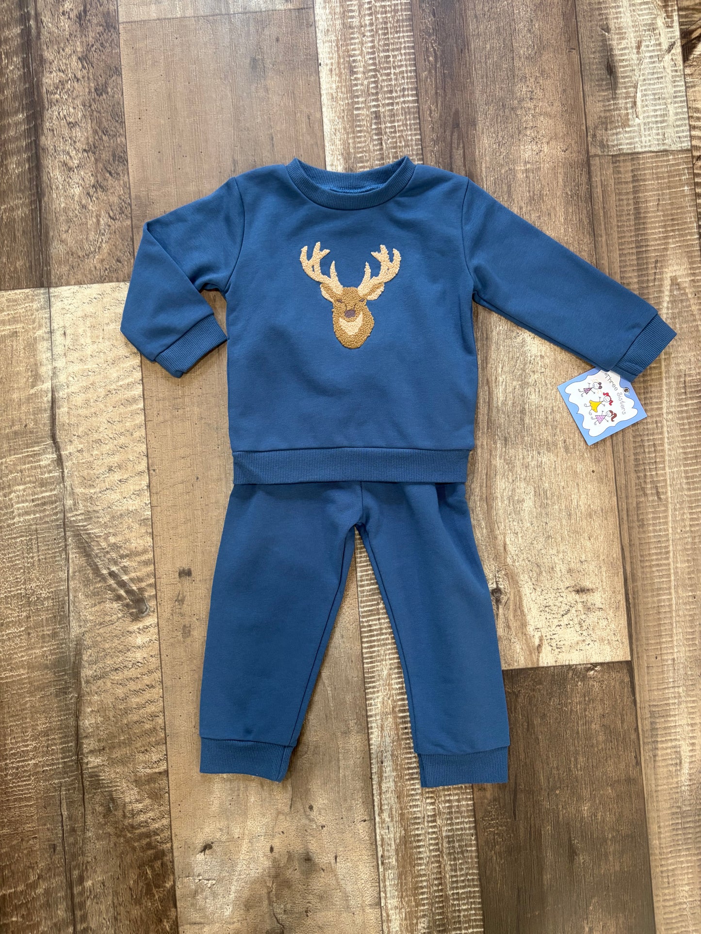 Deer Appliqué Jogger Set