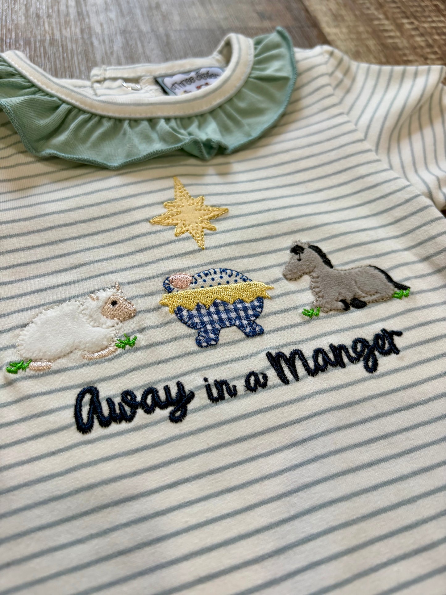 Away in A Manger Girls Romper