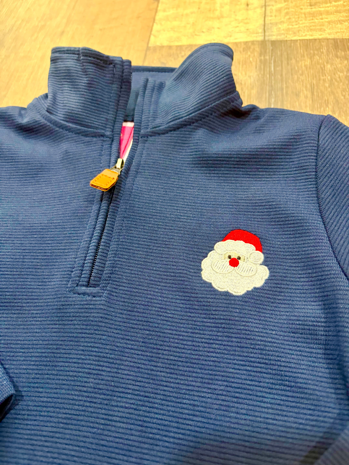 Navy Santa 1/4 Zip Pullover