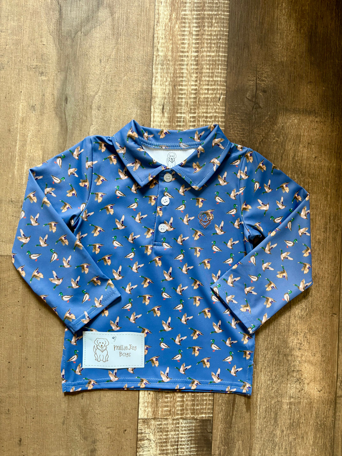 Navy Duck Long Sleeve Polo
