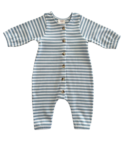 Dusty Blue Stripe Romper