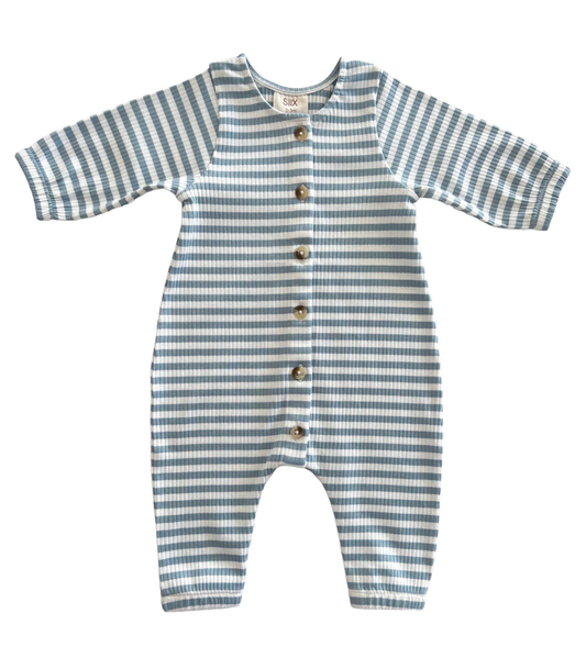 Dusty Blue Stripe Romper