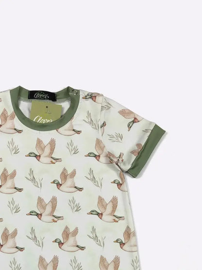 Cozy Mallard Short Sleeve Romper