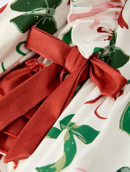 Christmas Bow Long Sleeve Bubble