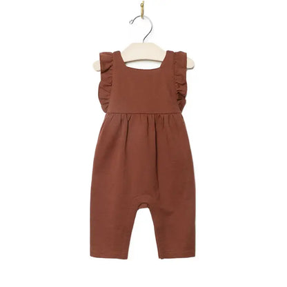Cinnamon Brown Girls Overalls