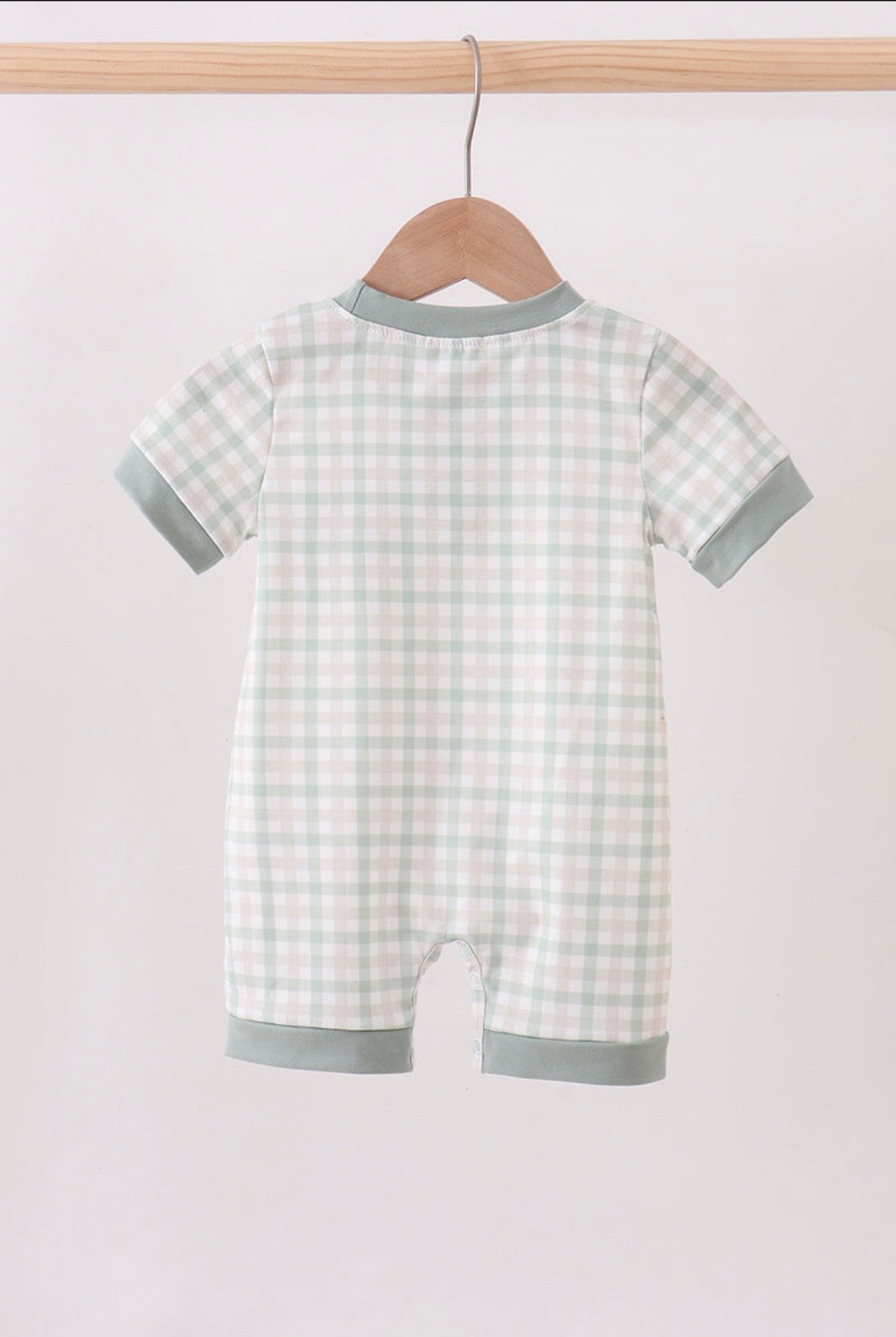 Sage Gingham Romper