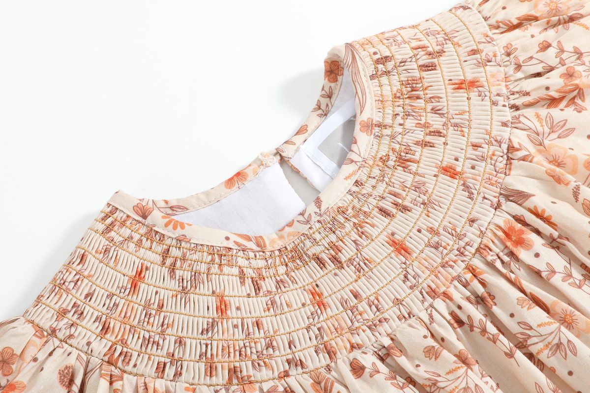 Fall Floral Smocked Dress