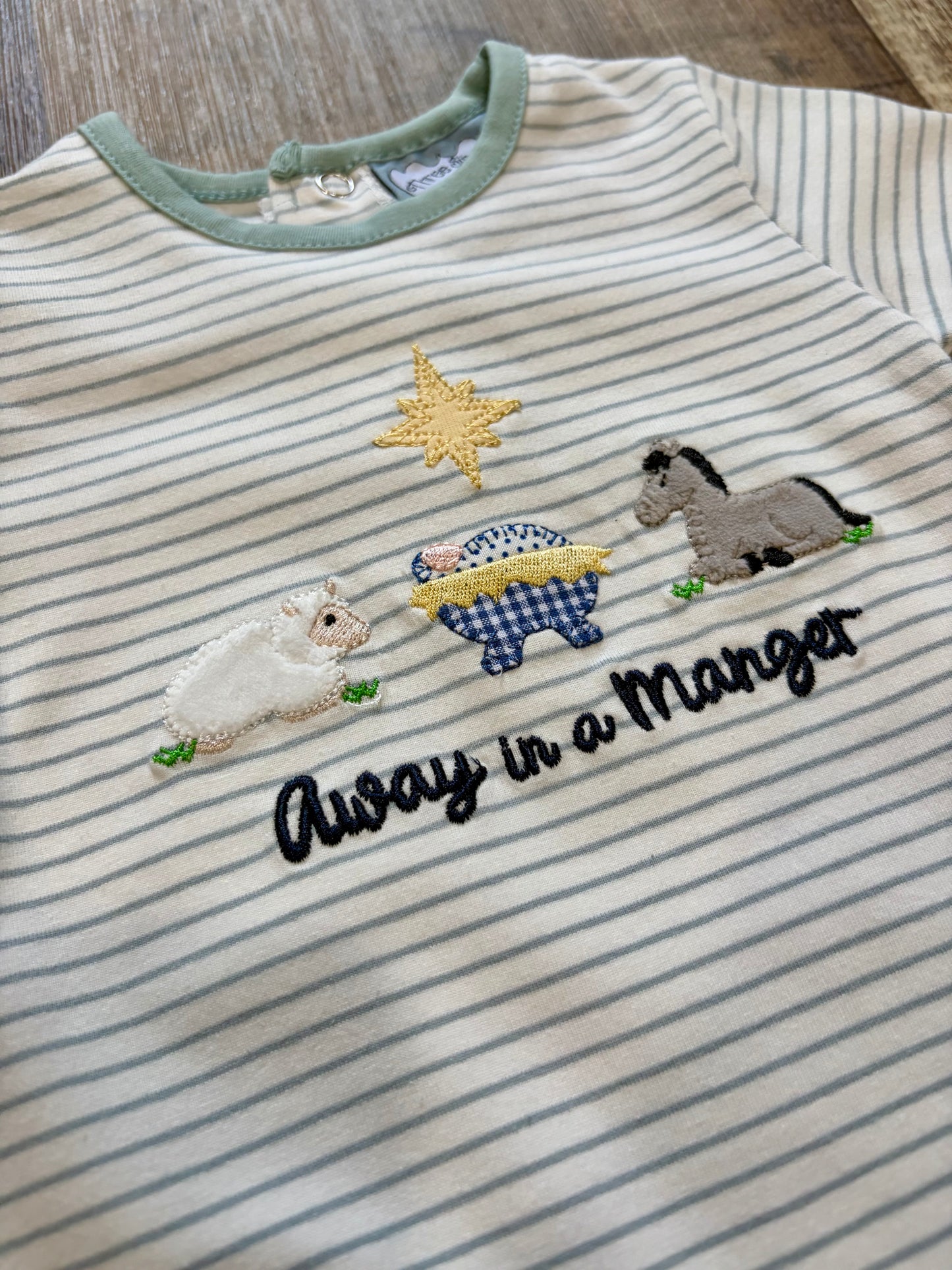 Away In A Manger Boys Romper