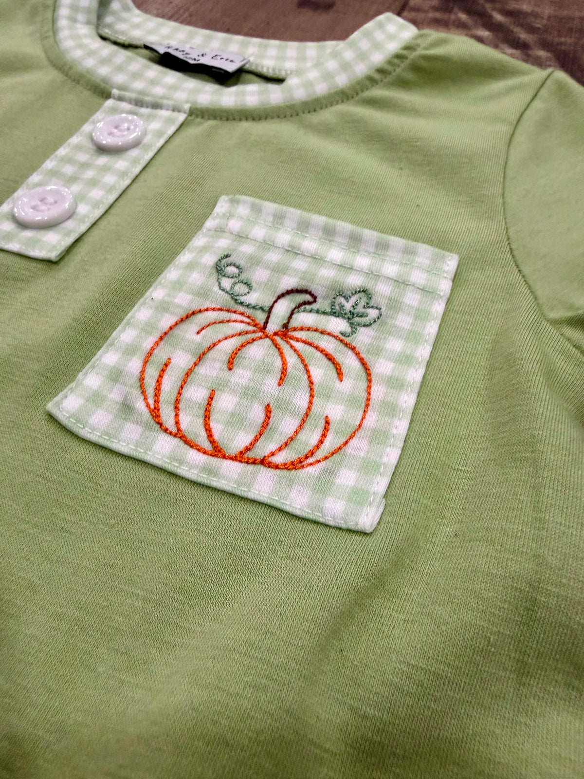 Sage Pumpkin Embroidered Set