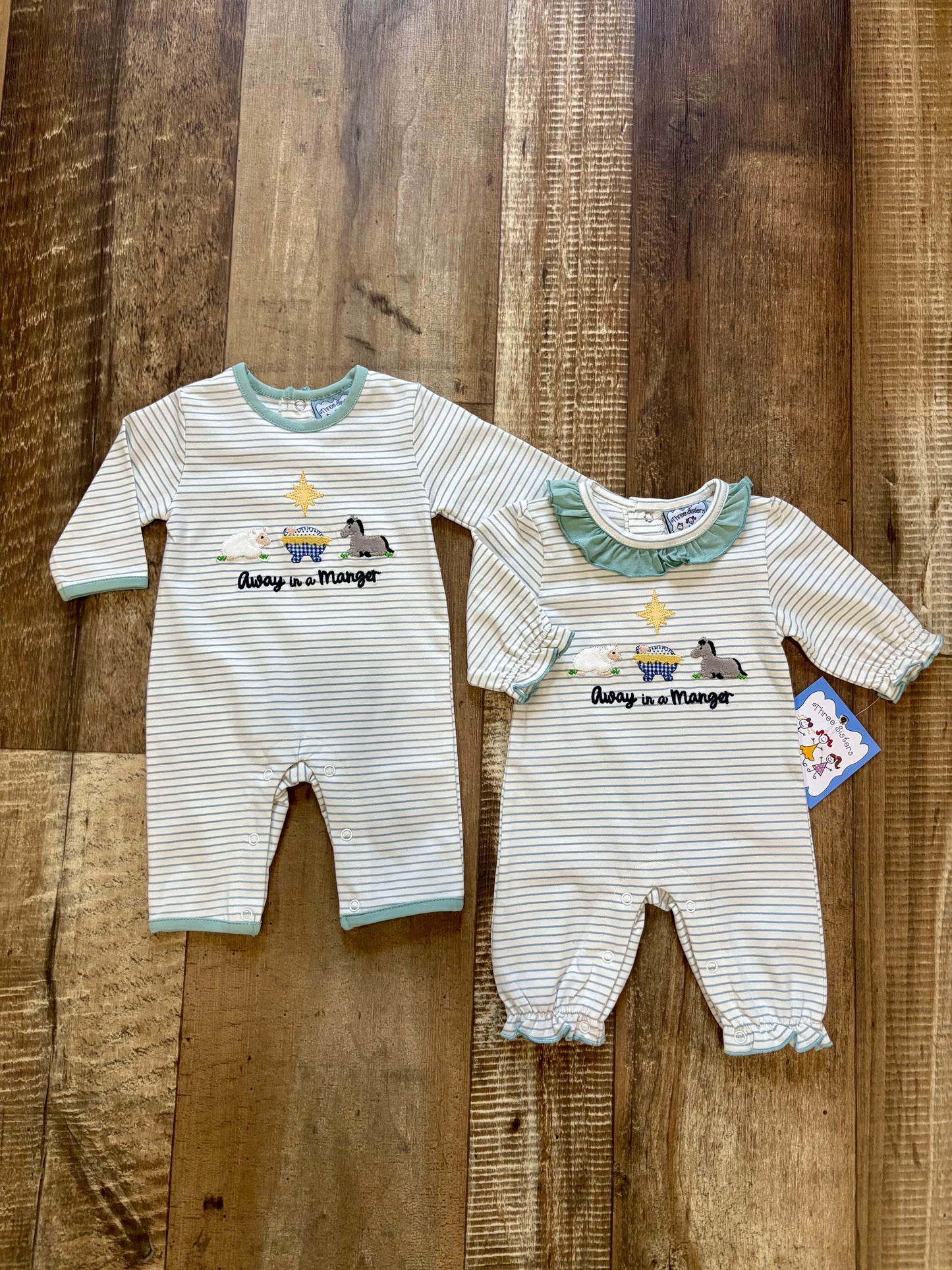 Away In A Manger Boys Romper