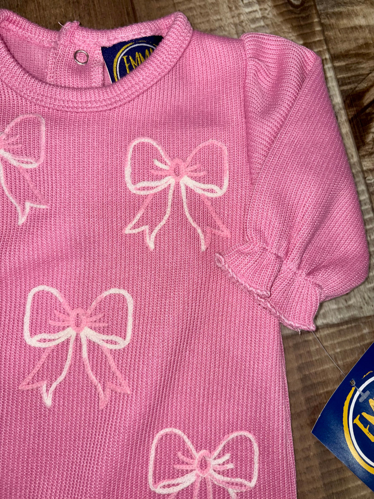 Pink Bow Sweater Romper