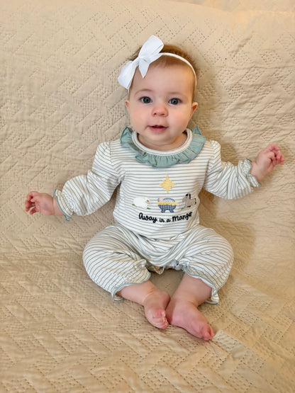 Away in A Manger Girls Romper
