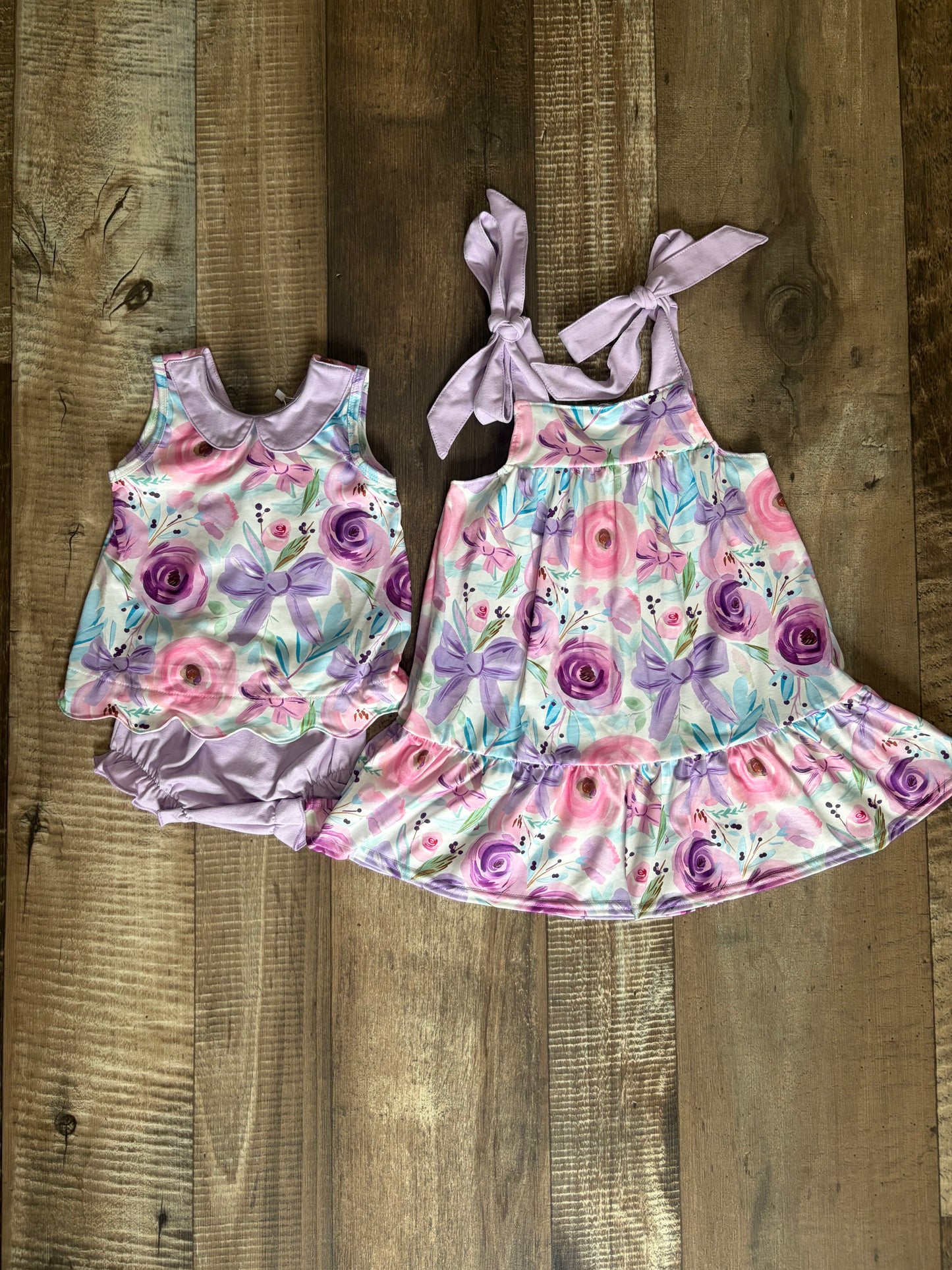 Blooms & Bows Purple Bloomer Set