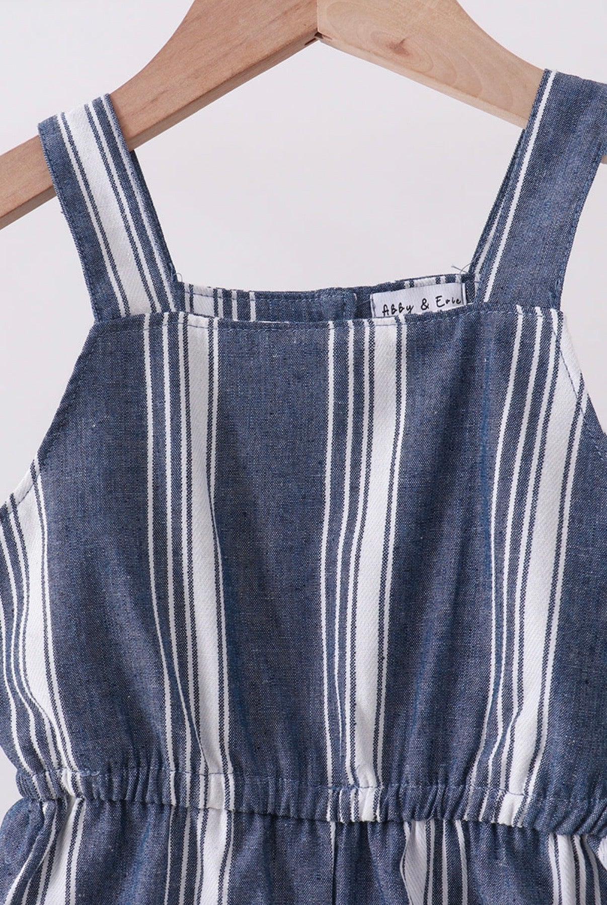 Striped Navy Linen Romper