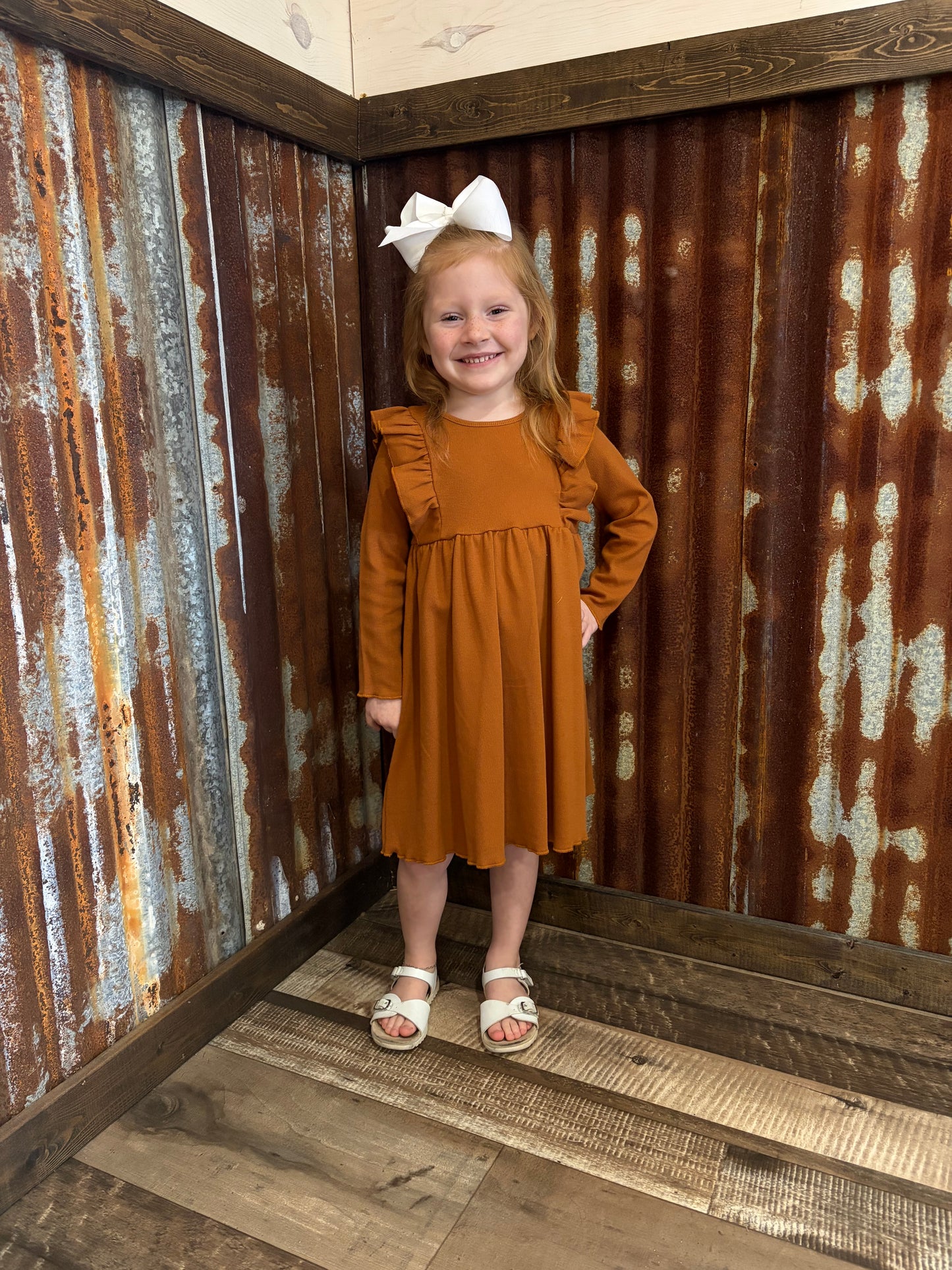 Caramel Ruffle Dress