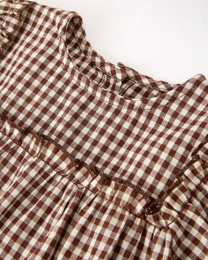 Brown Gingham Bloomer Set