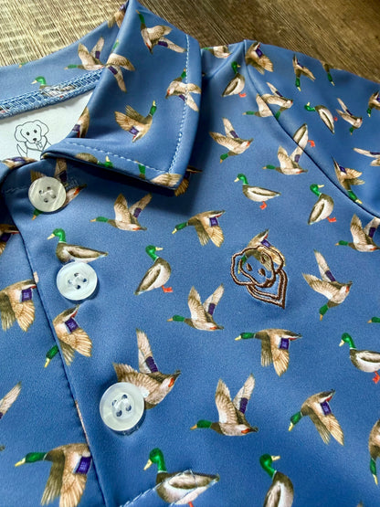 Navy Duck Long Sleeve Polo