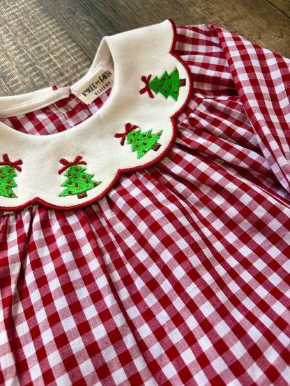 Red Gingham Christmas Tree Dress