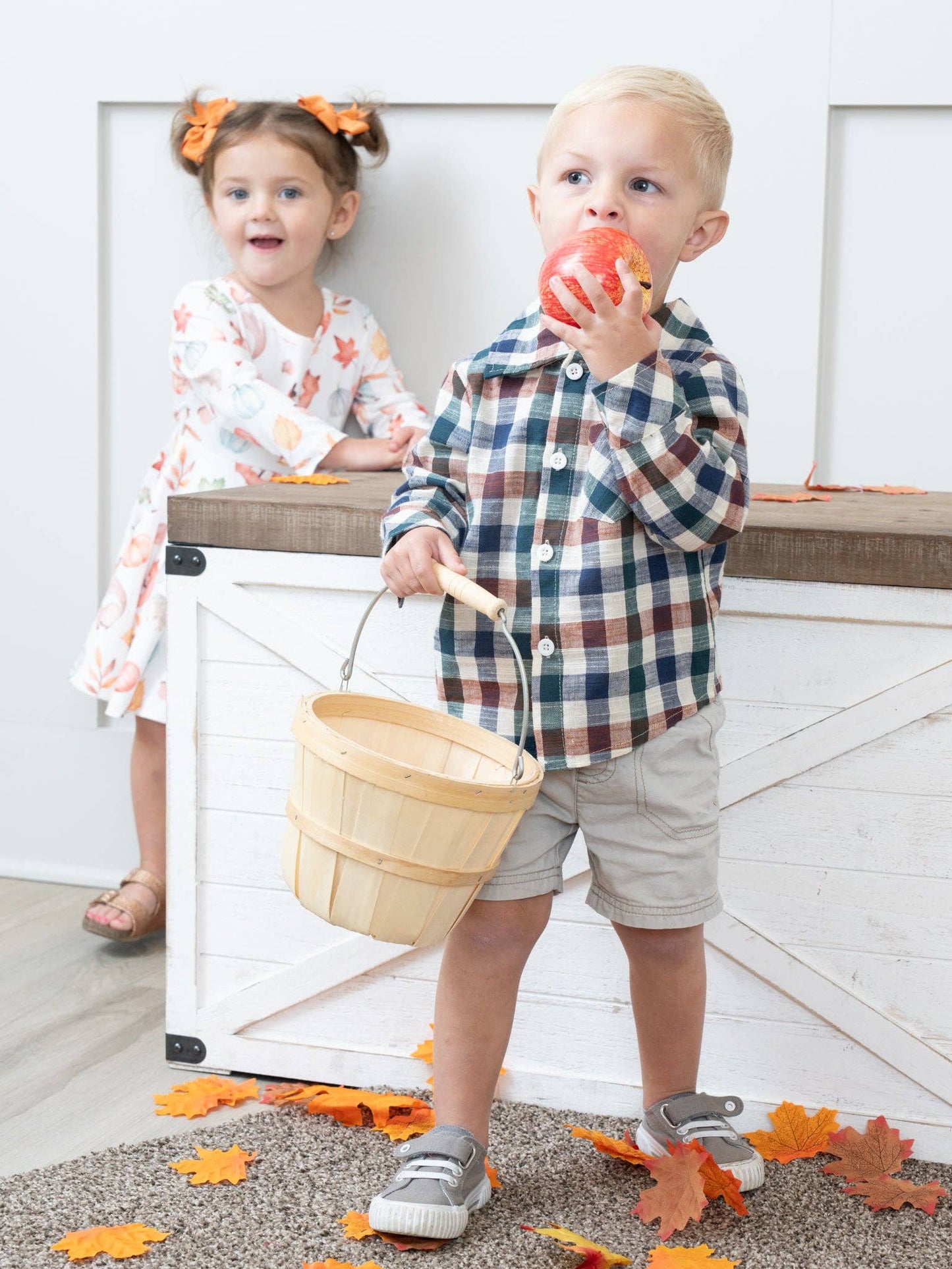 Fall Vintage Plaid Long Sleeve Polo