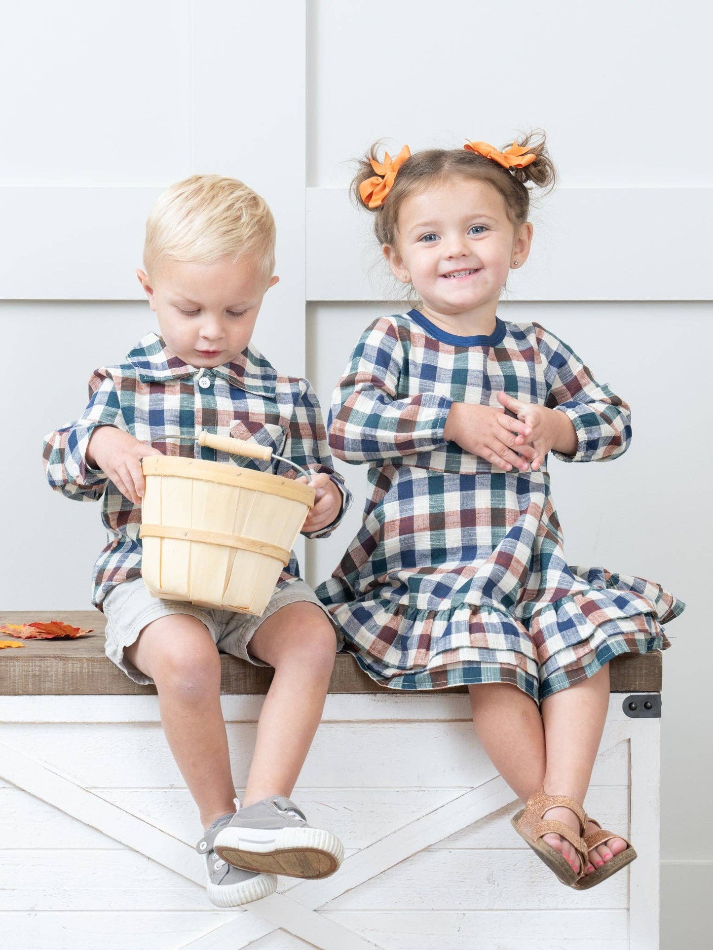 Fall Vintage Plaid Ruffle Swing Dress