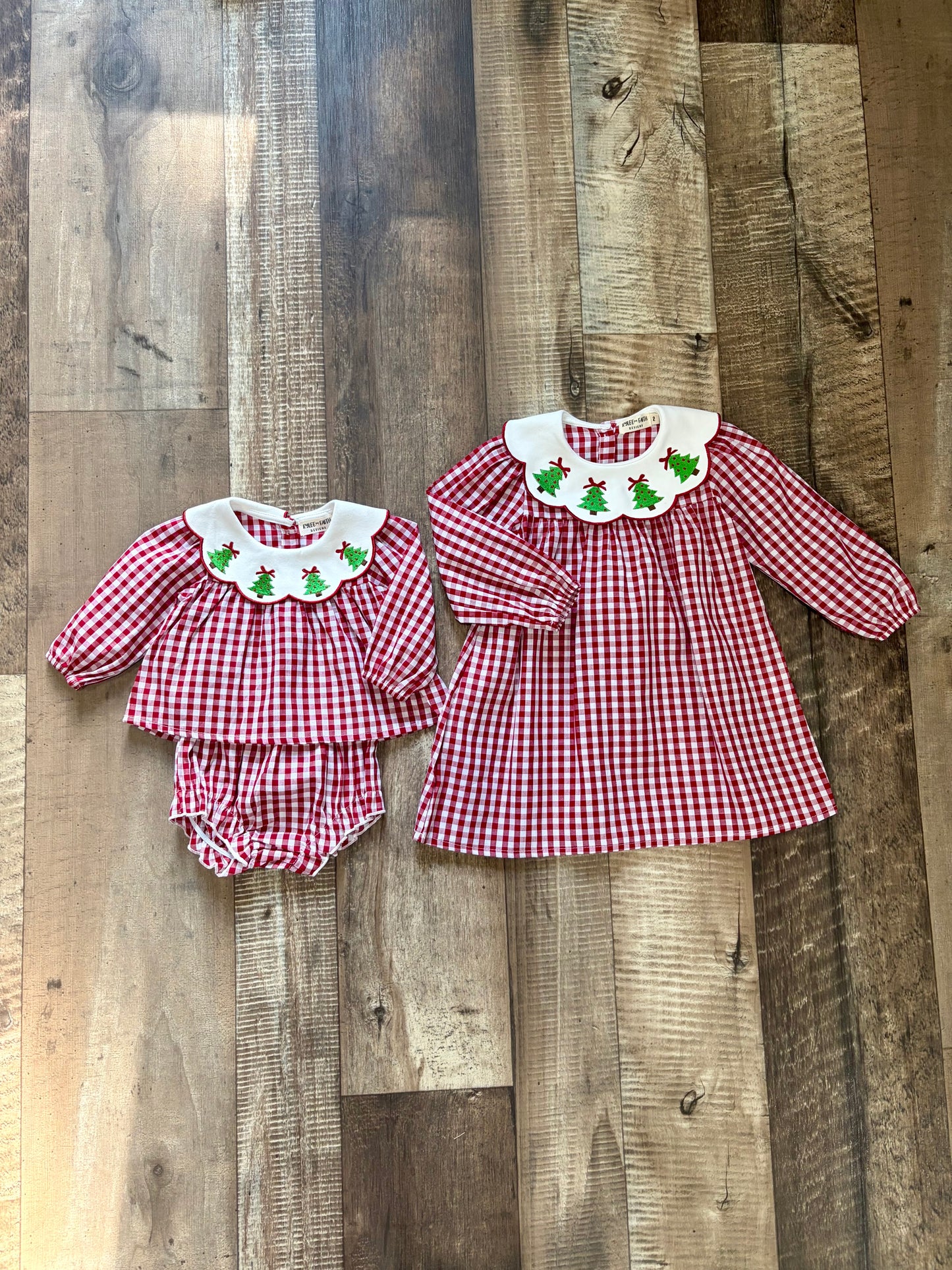 Red Gingham Christmas Tree Dress